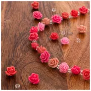 Pink Rose Bead Strand