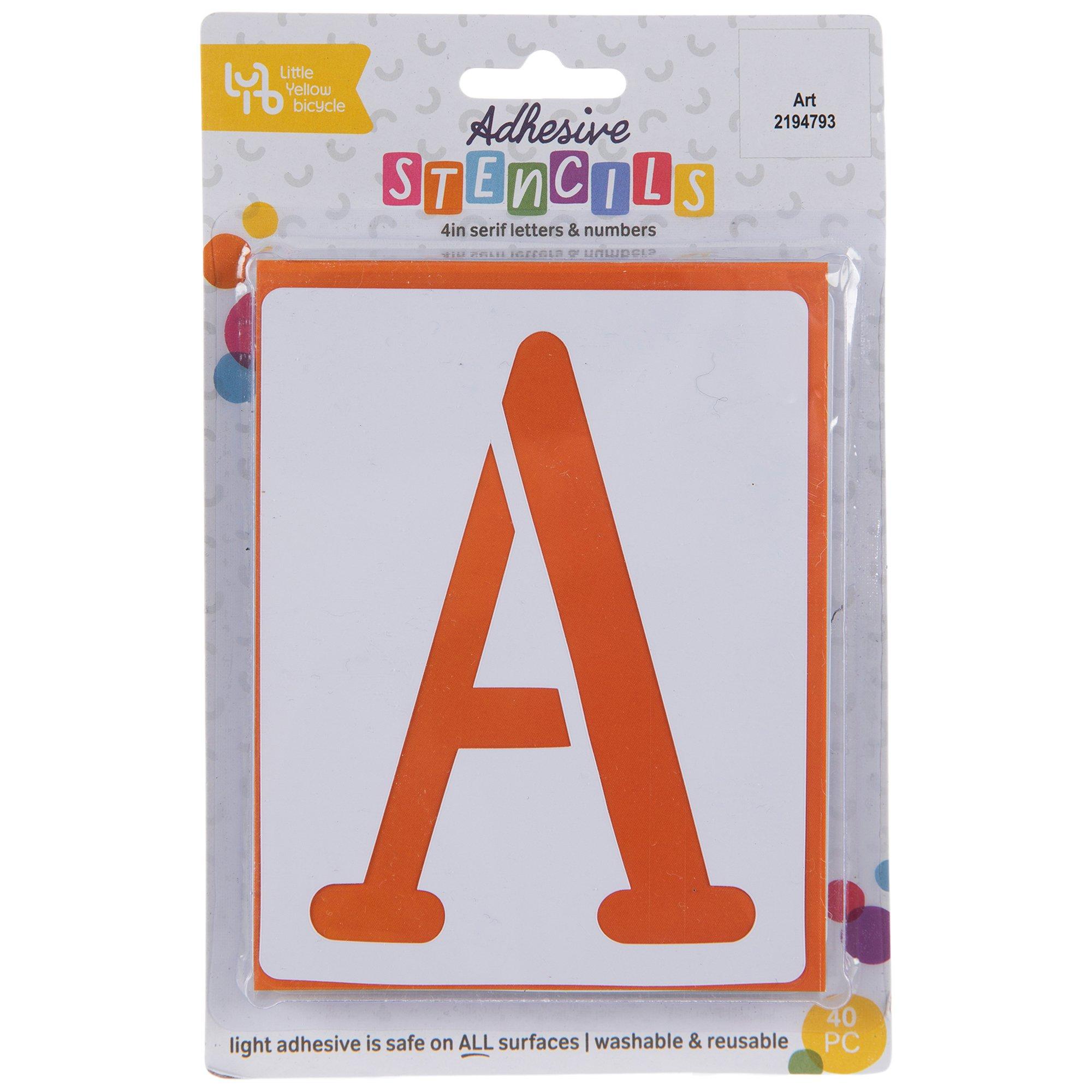 Serif Uppercase Alphabet & Number Adhesive Stencils, Hobby Lobby, 2194793