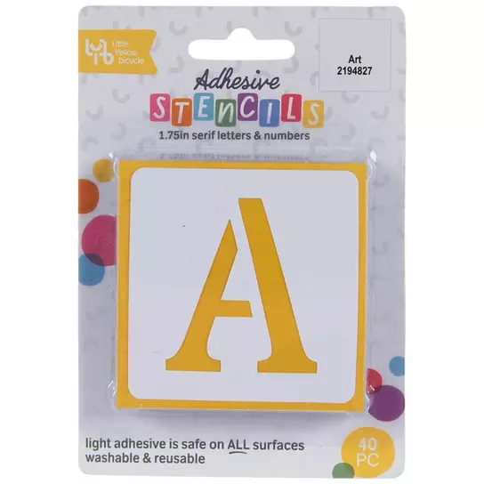 Serif Uppercase Alphabet & Number Adhesive Stencils