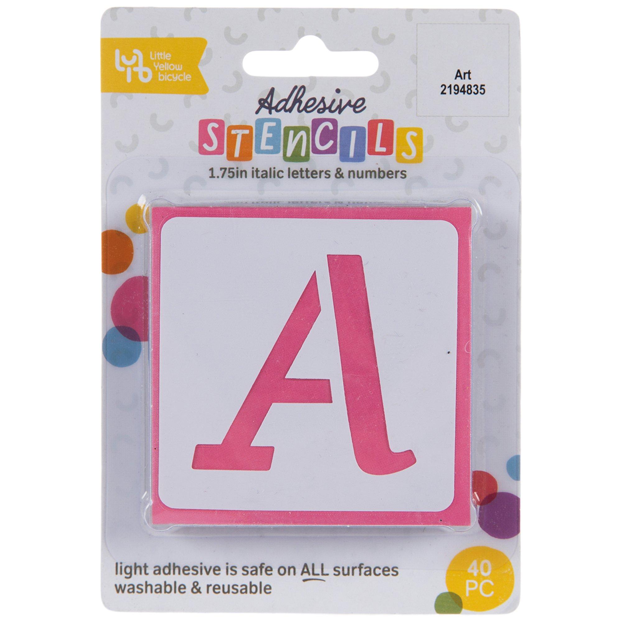 Italic Uppercase Alphabet & Number Adhesive Stencils Hobby Lobby