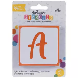 Script Uppercase Alphabet & Number Adhesive Stencils