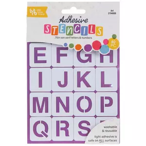 Sans Serif Uppercase Alphabet & Number Adhesive Stencils
