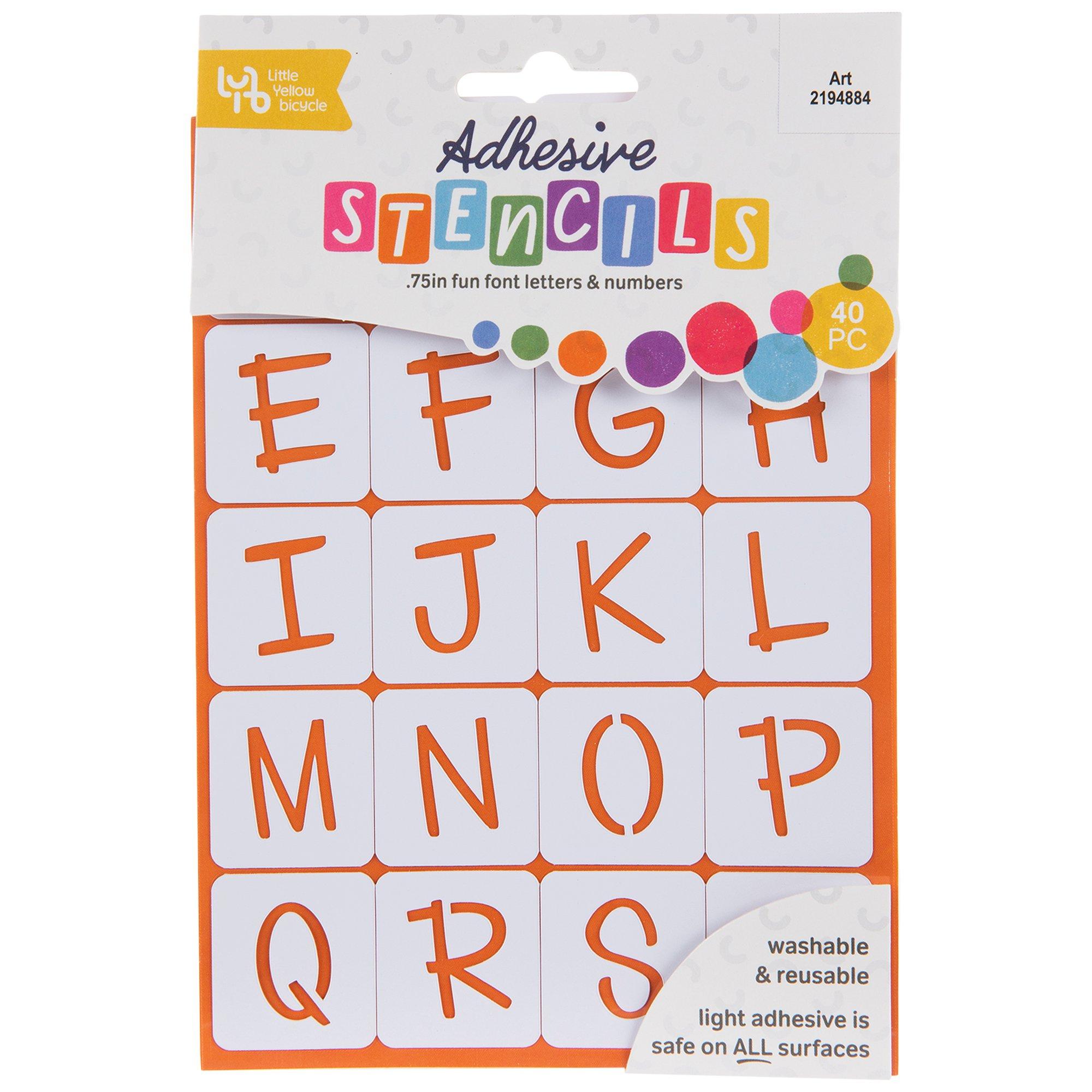 Casual Script Uppercase Alphabet & Number Adhesive Stencils, Hobby Lobby