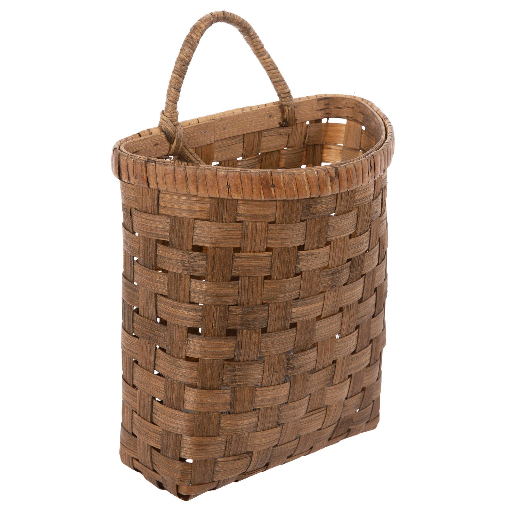 Brown Bamboo Wall Basket small size view 1