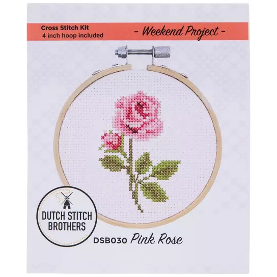 Leisure Arts Embroidery Kit 6 Pink Poppies - embroidery kit for beginners  - embroidery kit for adults - cross stitch kits - cross stitch kits for  beginners - embroidery patterns