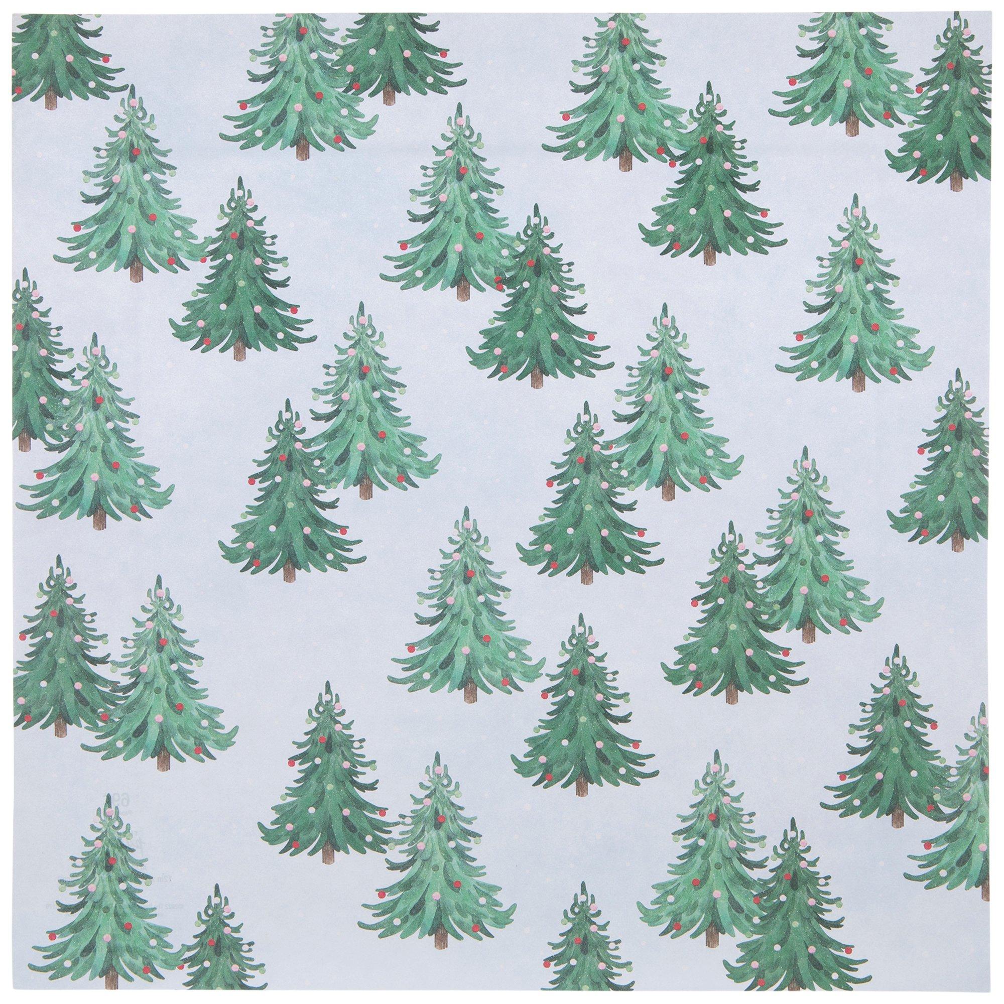 Christmas Trees Scrapbook Paper - 12 x 12, Hobby Lobby