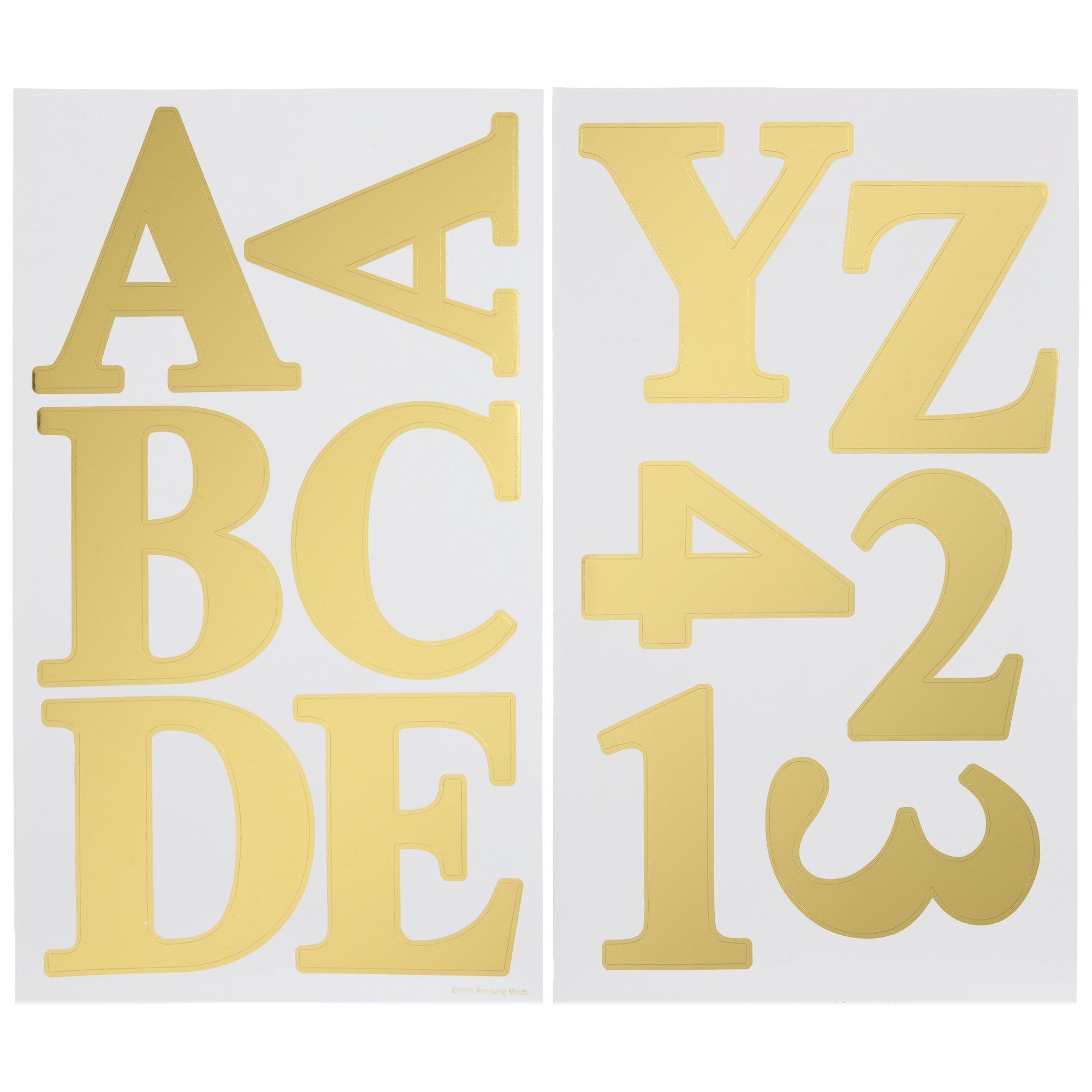Gold alphabet letter stickers scrapbook craft greeting card NIP 372 count
