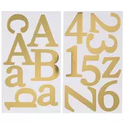 Gold Metallic Letter & Number Stickers