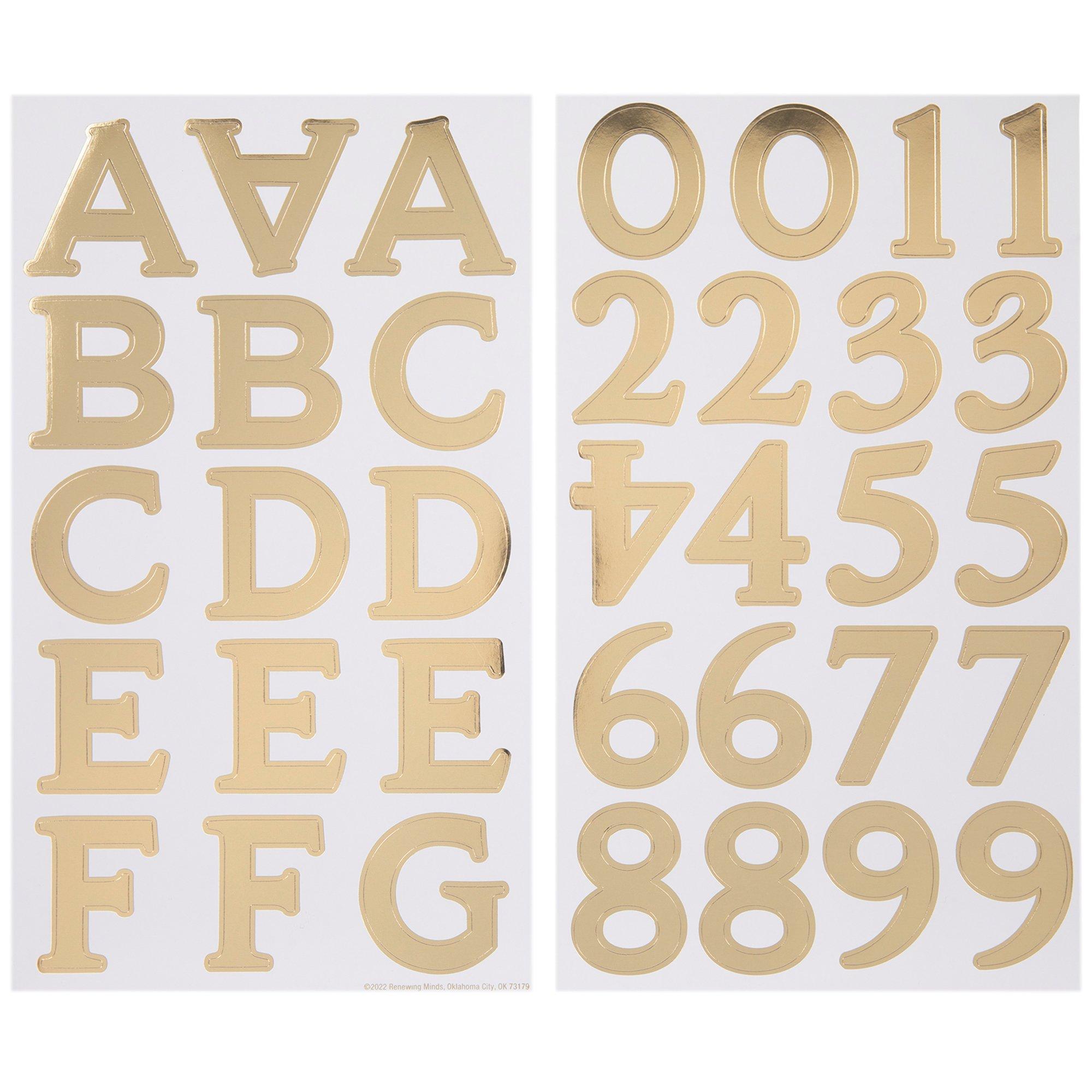 Gold Alphabet Letter Stickers Scrapbook Craft Greeting Card NIP 372 Count 
