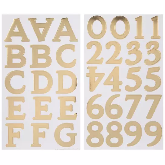 Gold Foil Monster Letter & Number Stickers, Hobby Lobby