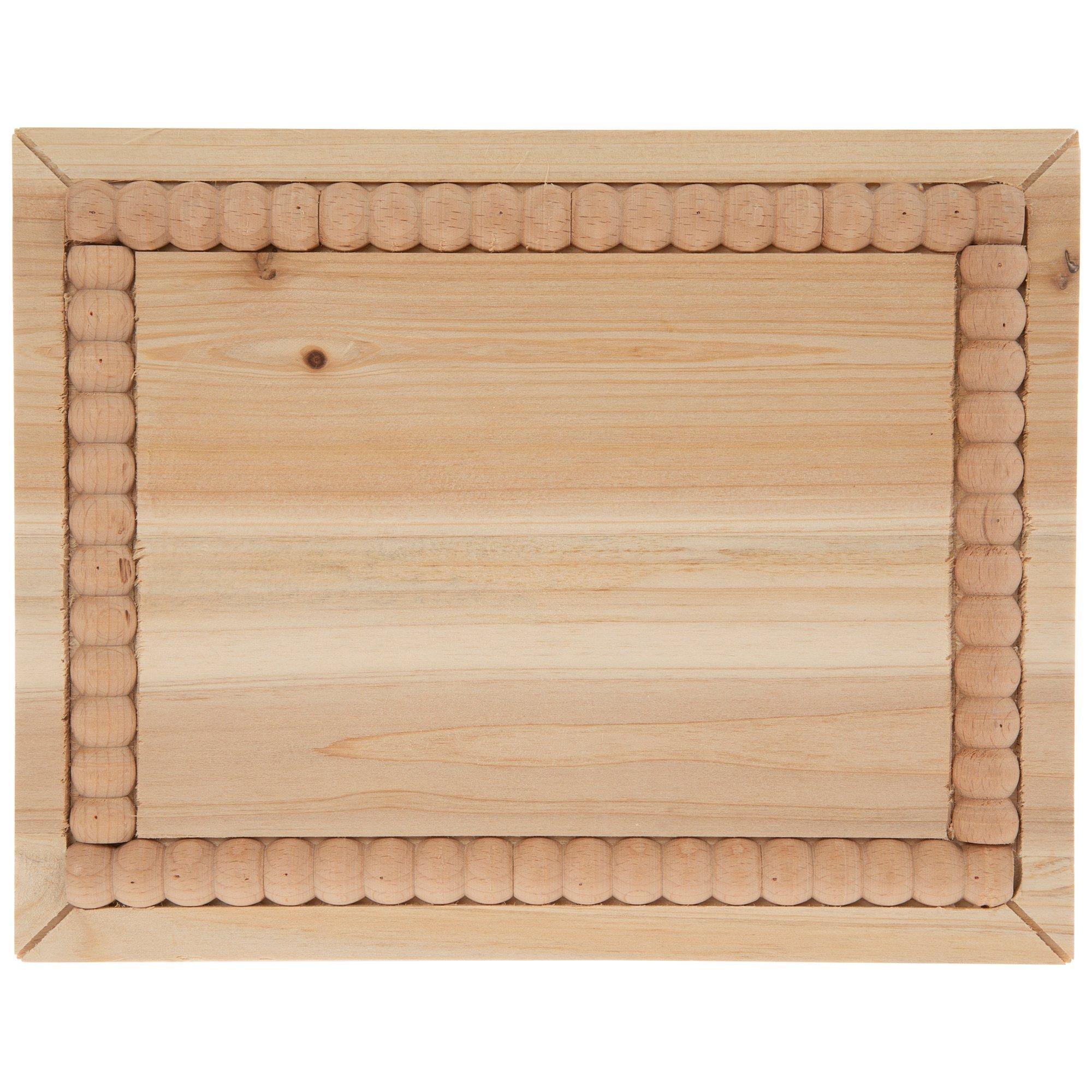 Beaded Square Wood Wall Decor