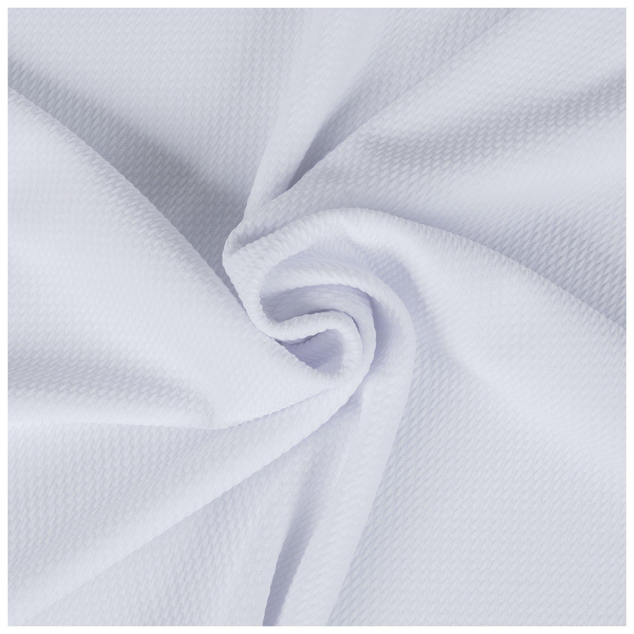 Cali Fabrics White Vertical Stitch Stripe Double Layered Cotton