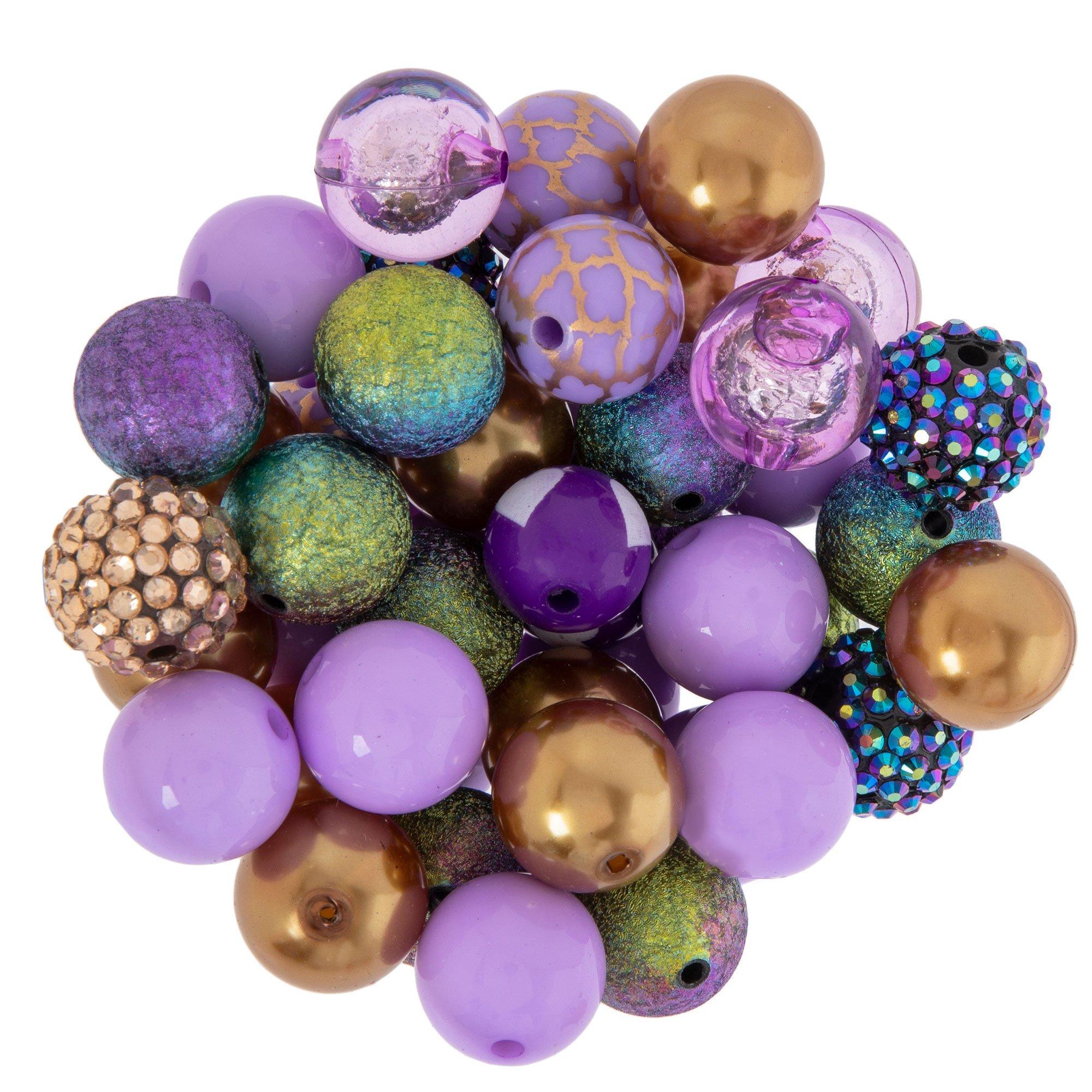 Purple Frost bubblegum bead bulk mix