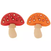 Red & Orange Mushroom Shank Buttons