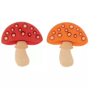 Red & Orange Mushroom Shank Buttons