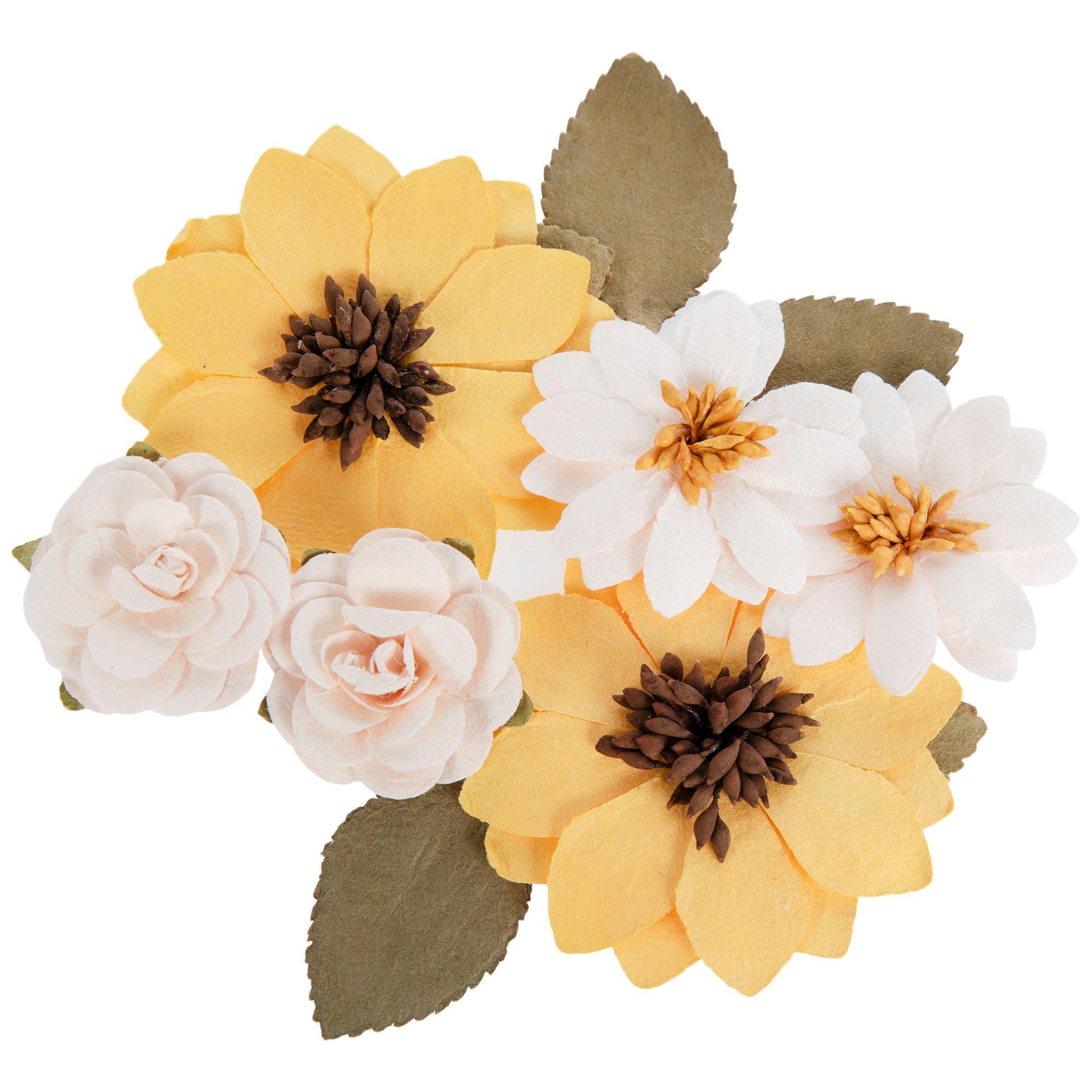 Yellow & Beige Flower Embellishments | Hobby Lobby | 2207082