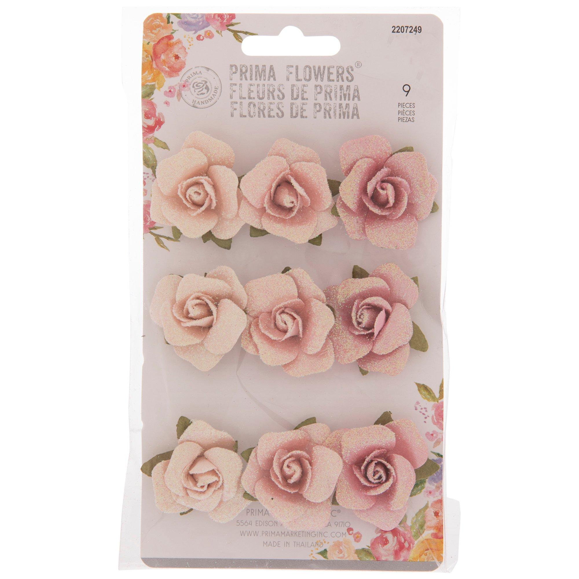 Pink Glitter Roses Flower Embellishments Hobby Lobby 2207249