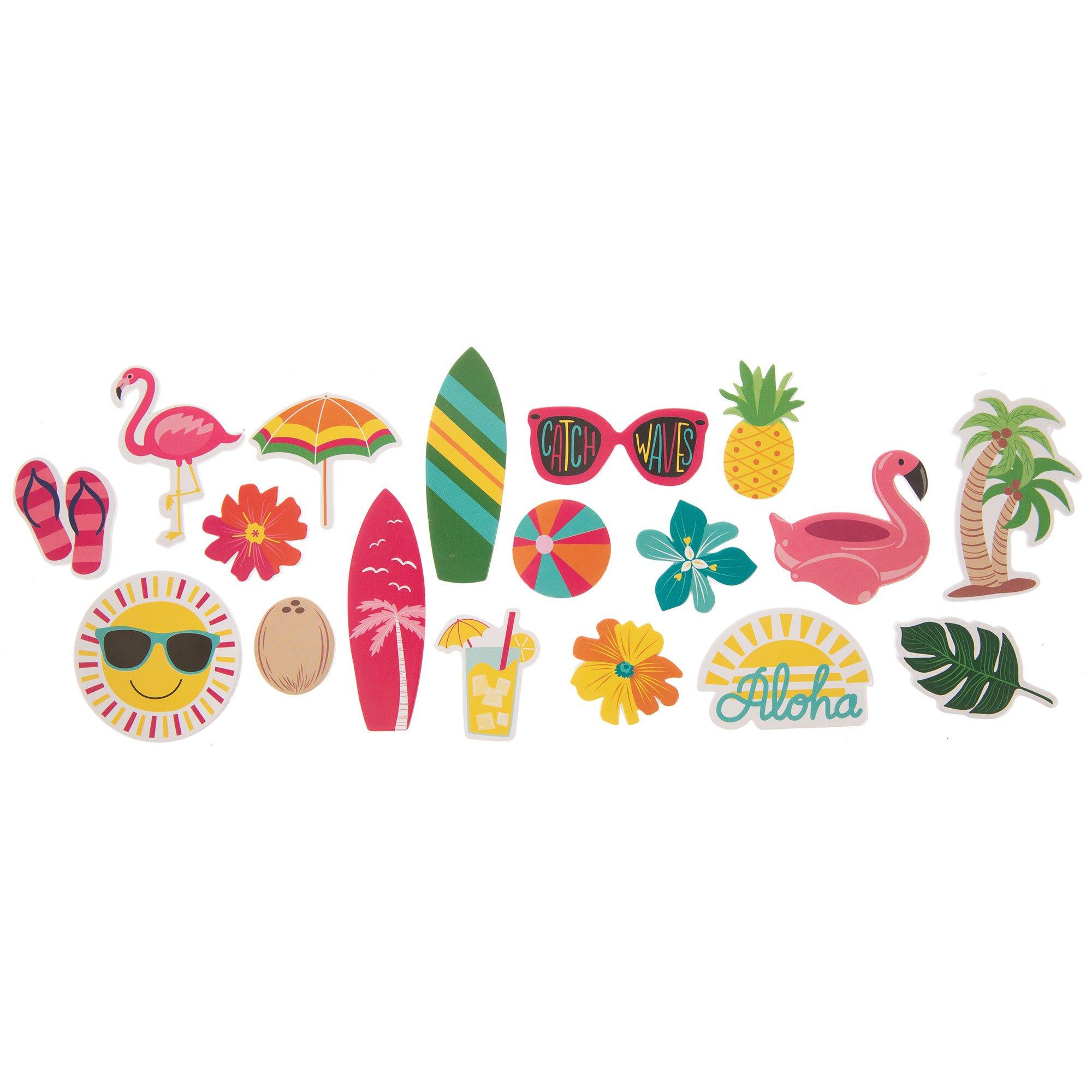 Baker Ross AT738 Tropical Beach Foam Stickers - Pack of 120, Self Adhesives, Perfect for Children to Decorate Collages and Crafts, Ideal for Schools