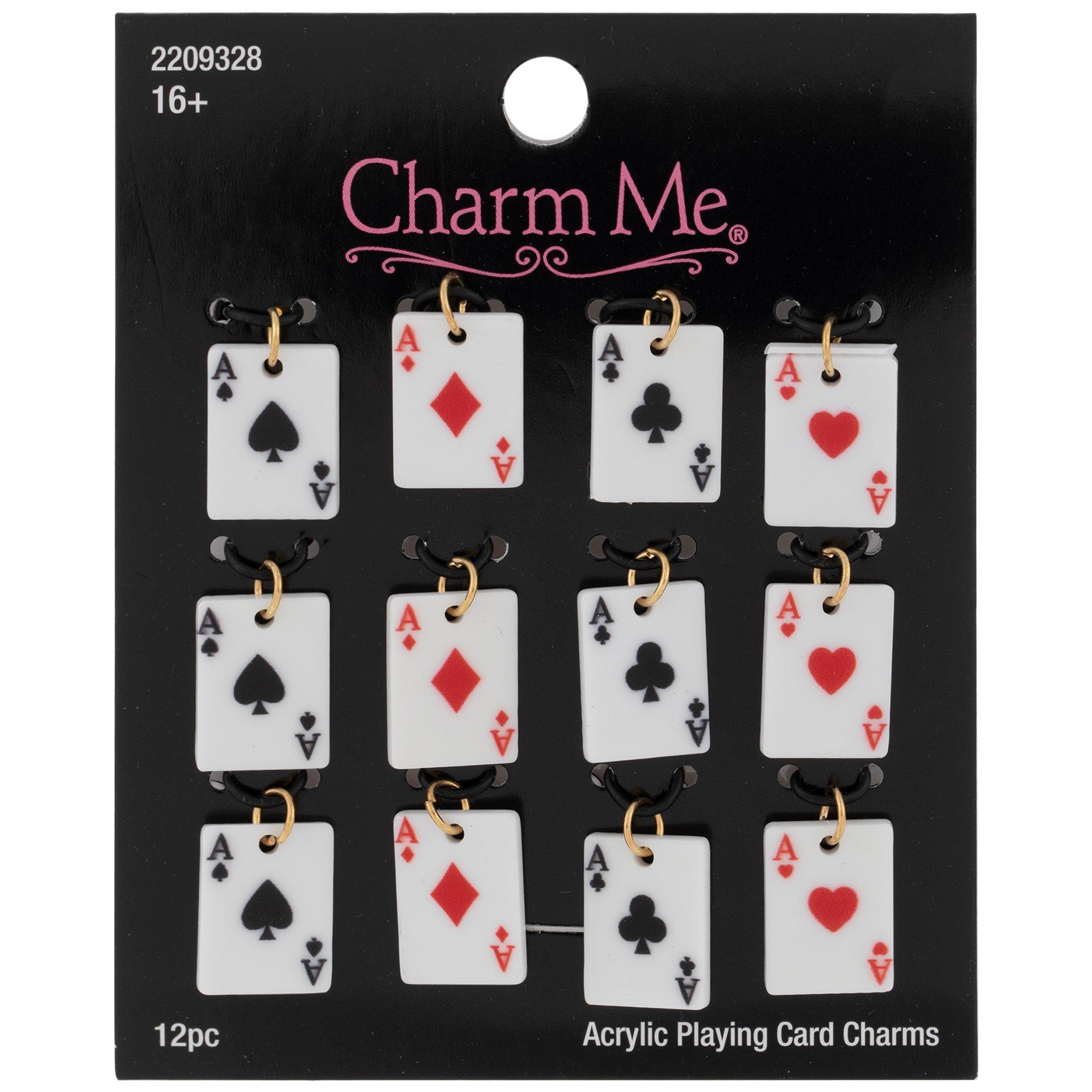 GTONEE 40 Pcs Enamel Heart Poker Card Charms Gold Metal Card Pendants for DIY Keychains Necklace Bracelet Earring Jewelry Making Craft Ornament