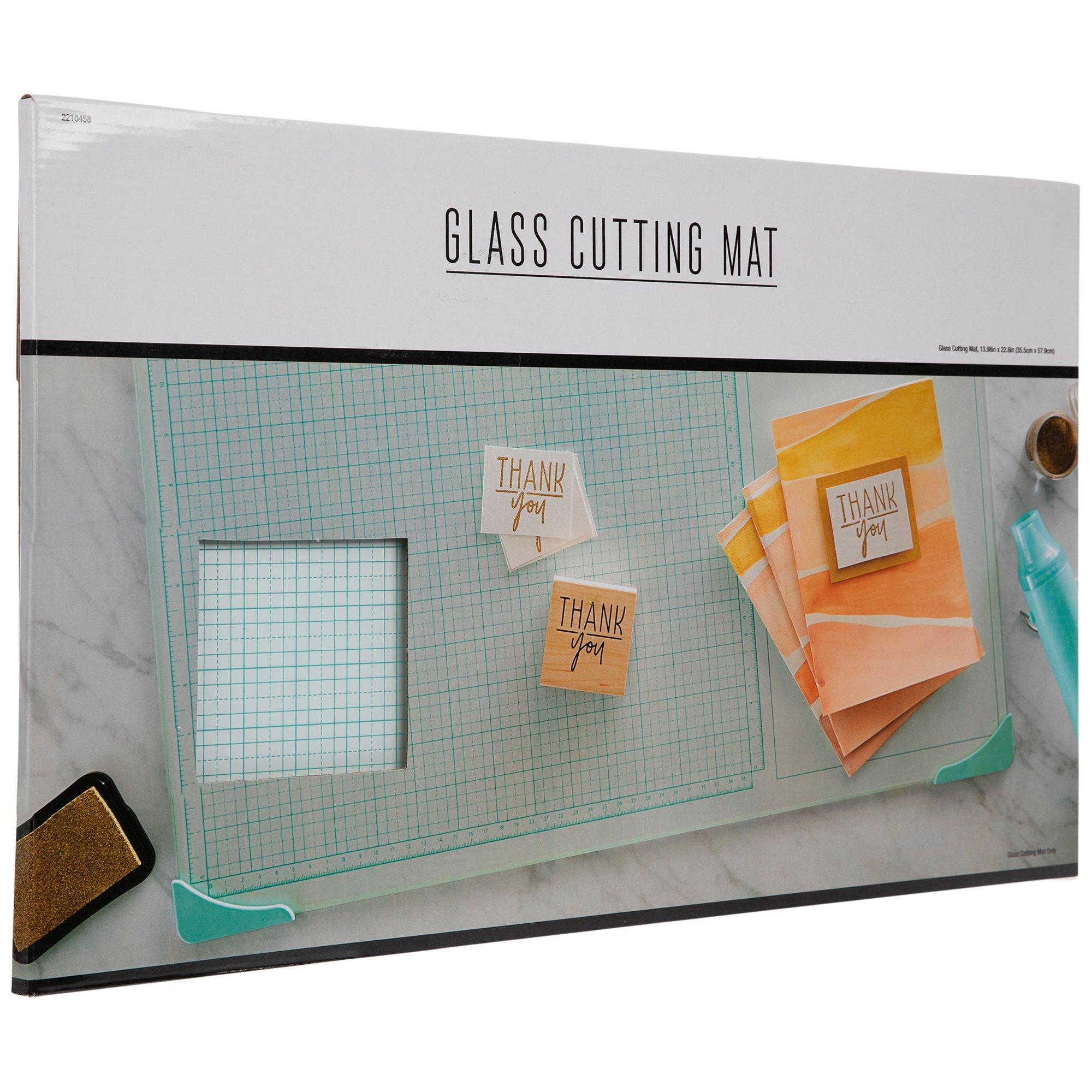 EK Success Glass Cutting Mat 13 x 13 Rubber Feet Sewing Crafting - 1/4  Thick