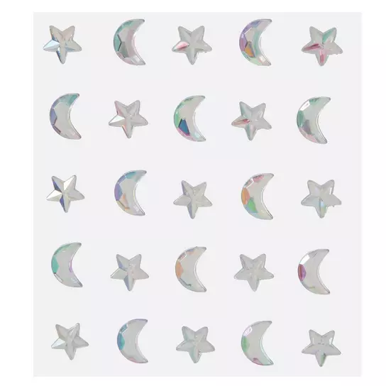 Moon & Star Rhinestone Stickers