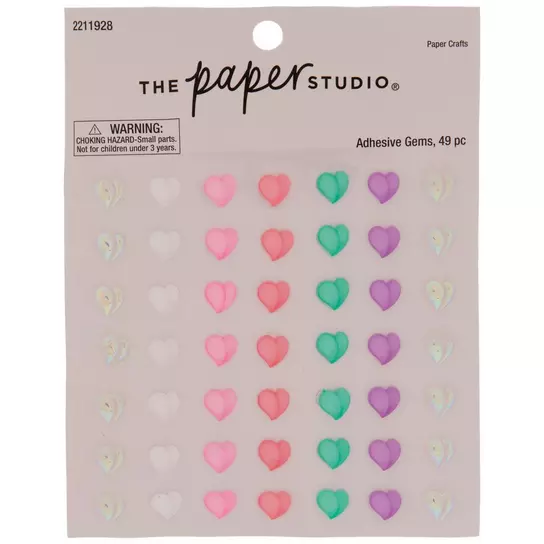 Pink Heart Rhinestone Stickers Self Adhesive Embellishments Crafts  Valentine's