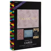 Gold Foil Floral Thank You Cards