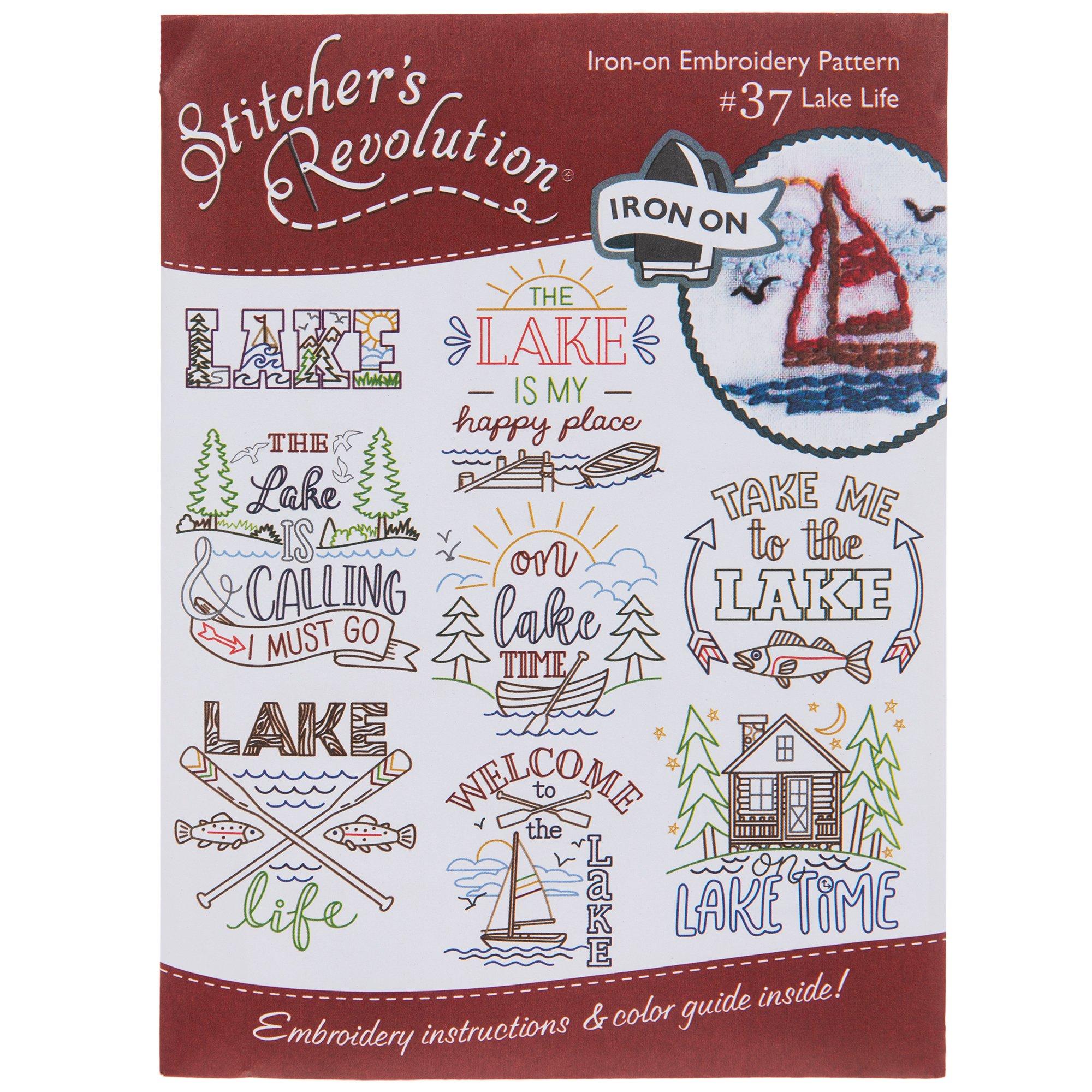 Lake Life Iron-On Embroidery Pattern, Hobby Lobby