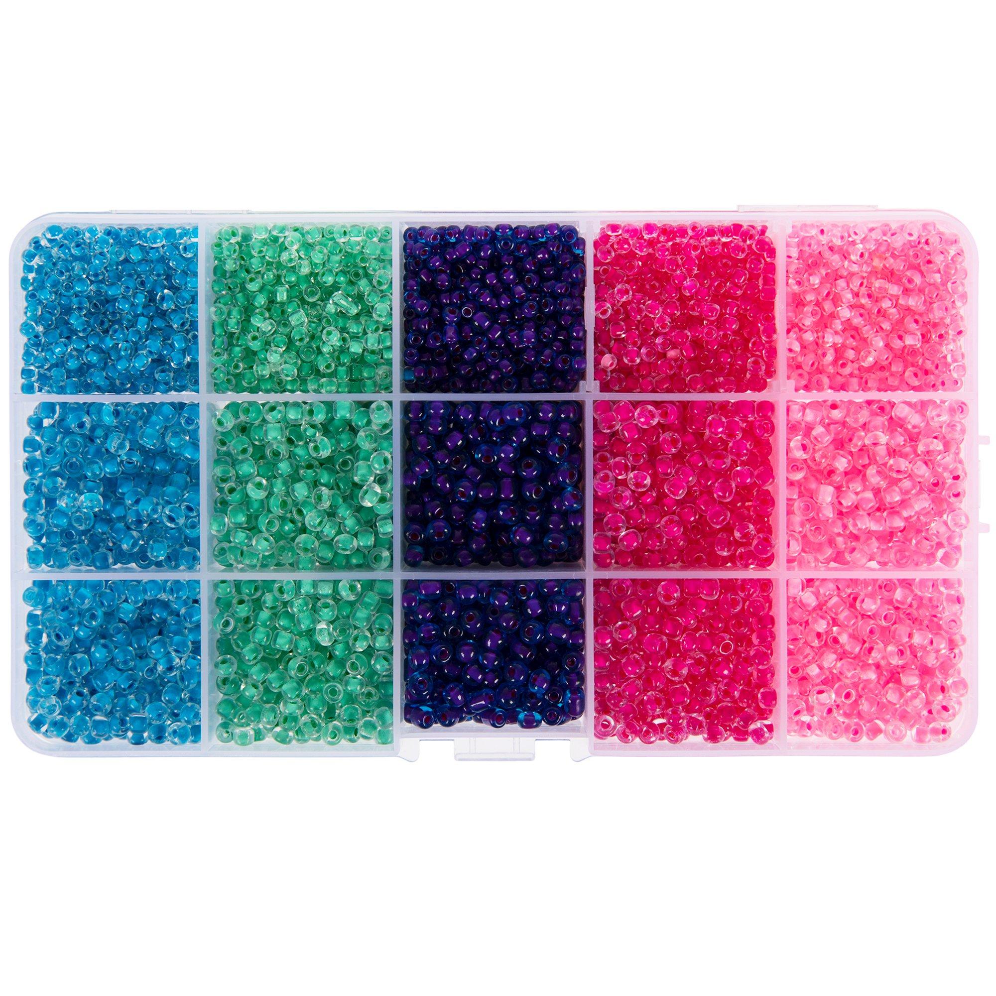 Jewel Brights Glass Seed Bead Mix - 6/0 &amp; 8/0