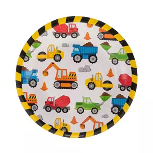 Construction Vehicles Paper Plates - Small