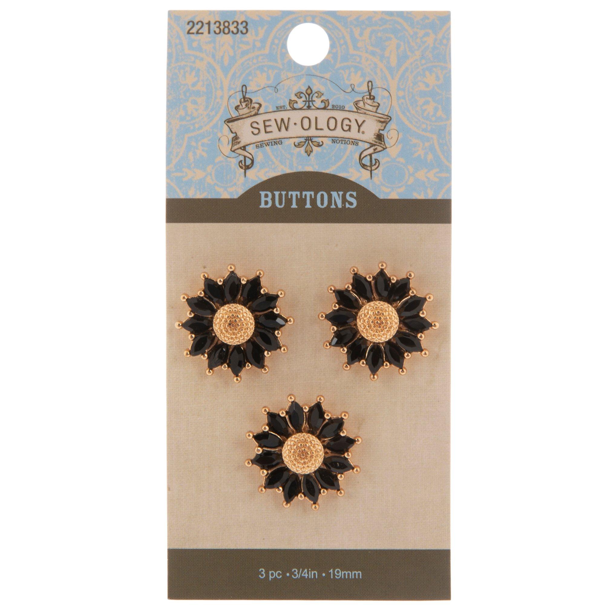 Black Faux Leather Shank Buttons - 19mm, Hobby Lobby