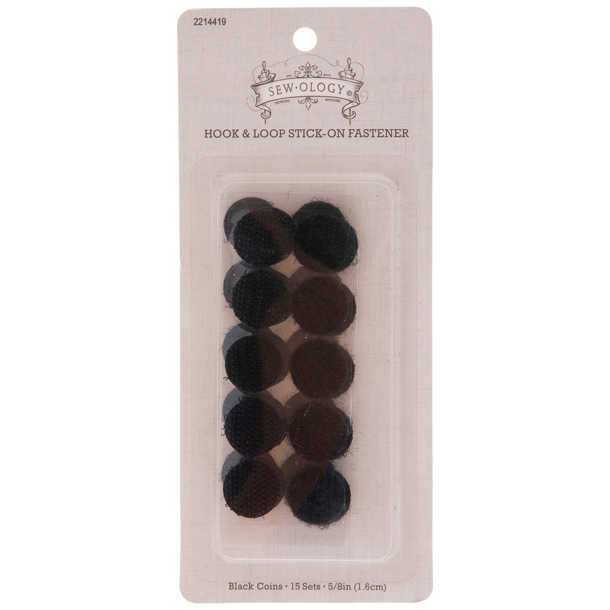 Black StickOn Hook & Loop Coins 5/8" Hobby Lobby 2214419