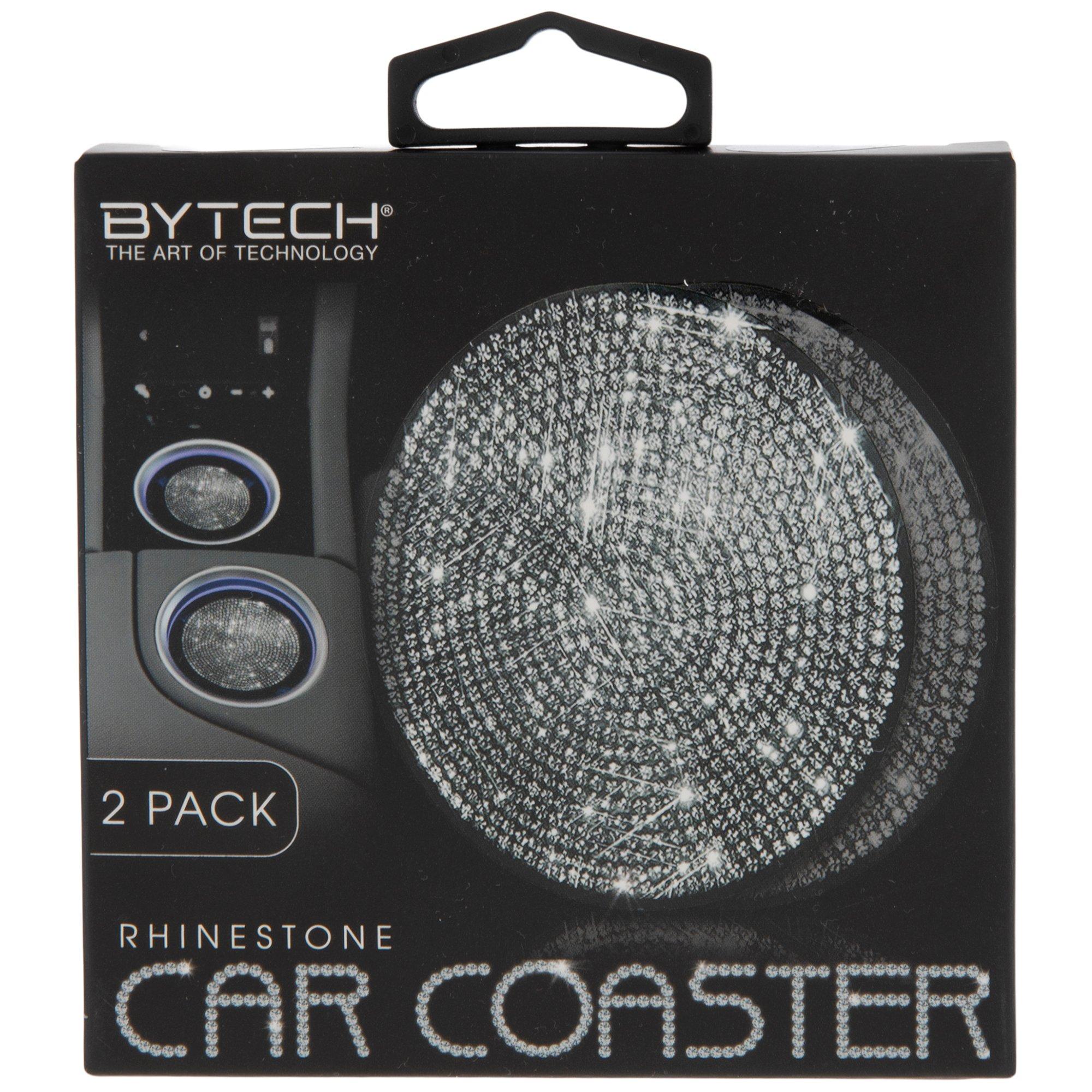 OSIRCAI 2 Pack Bling Car Coasters, 2.75 Inch Crystal Soft Rubber
