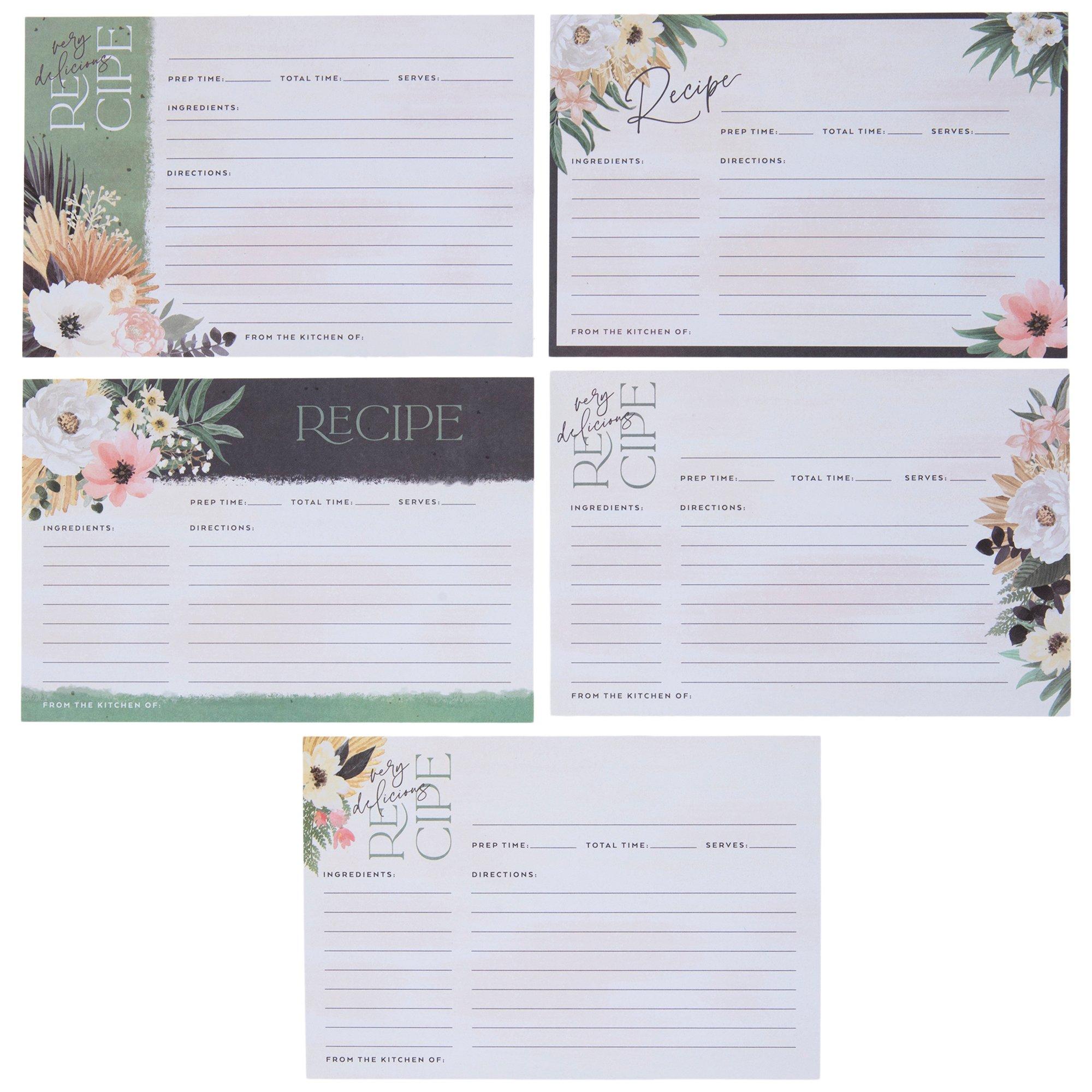 Floral Recipe Cards, Hobby Lobby