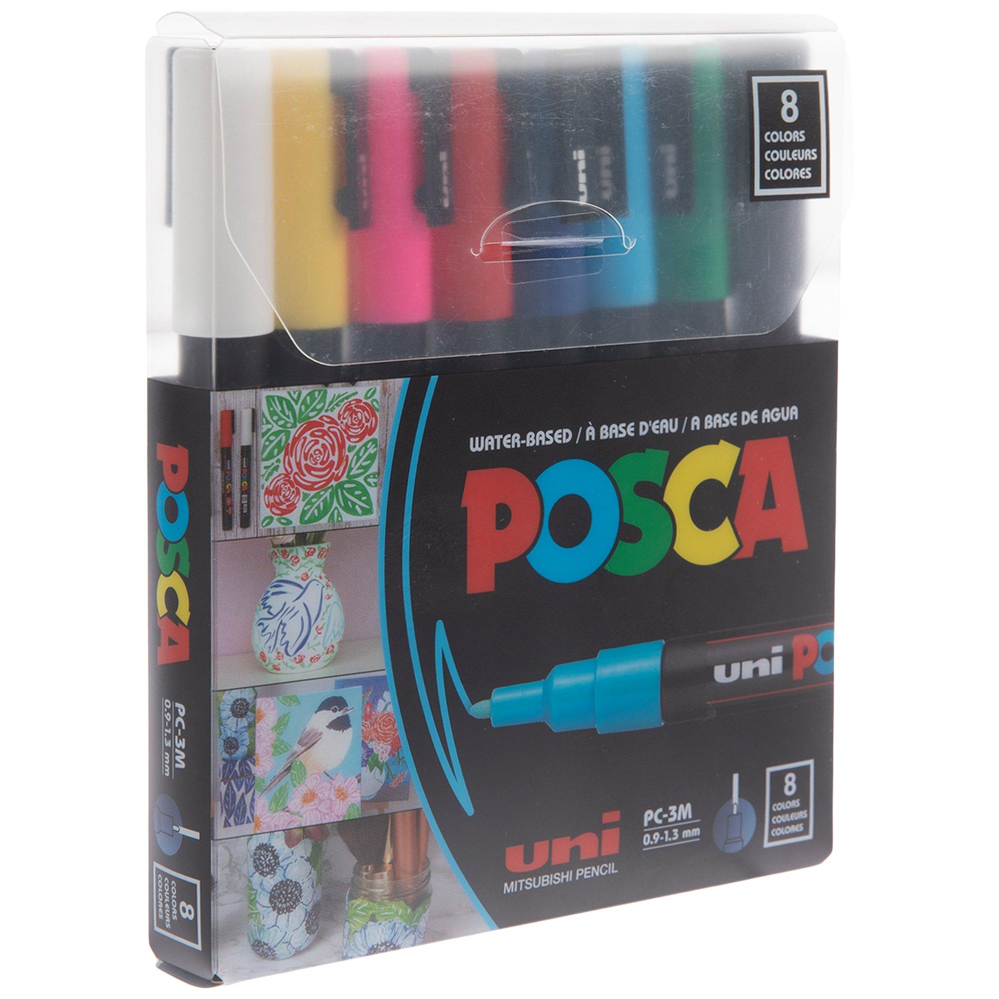 Uni POSCA - PC-3M Art Paint Markers - Cool Tones - Set of 8 - In Gift Box