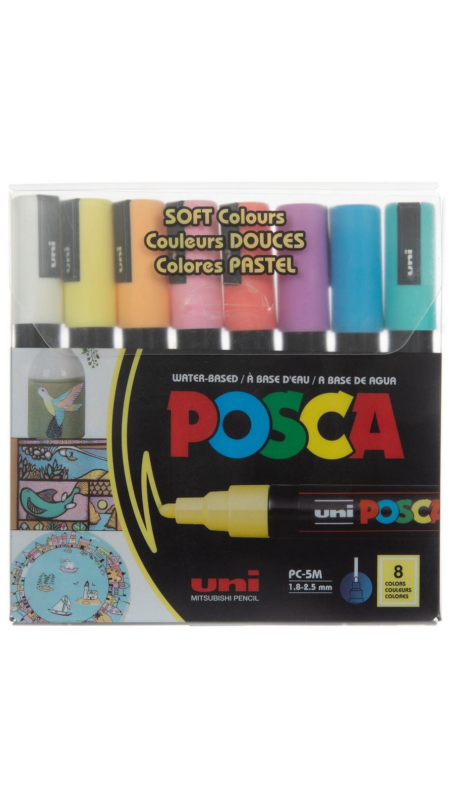 Soft Color Posca PC-5M Paint Markers - 8 Piece Set | Hobby Lobby