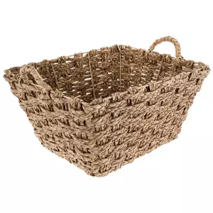Small Wooden Decorative Woodchip Basket With Handles Empty Baskets 4 Inch  For Gifts With Chalkboard Labels. Wicker Baskets For Display Snack Pantry