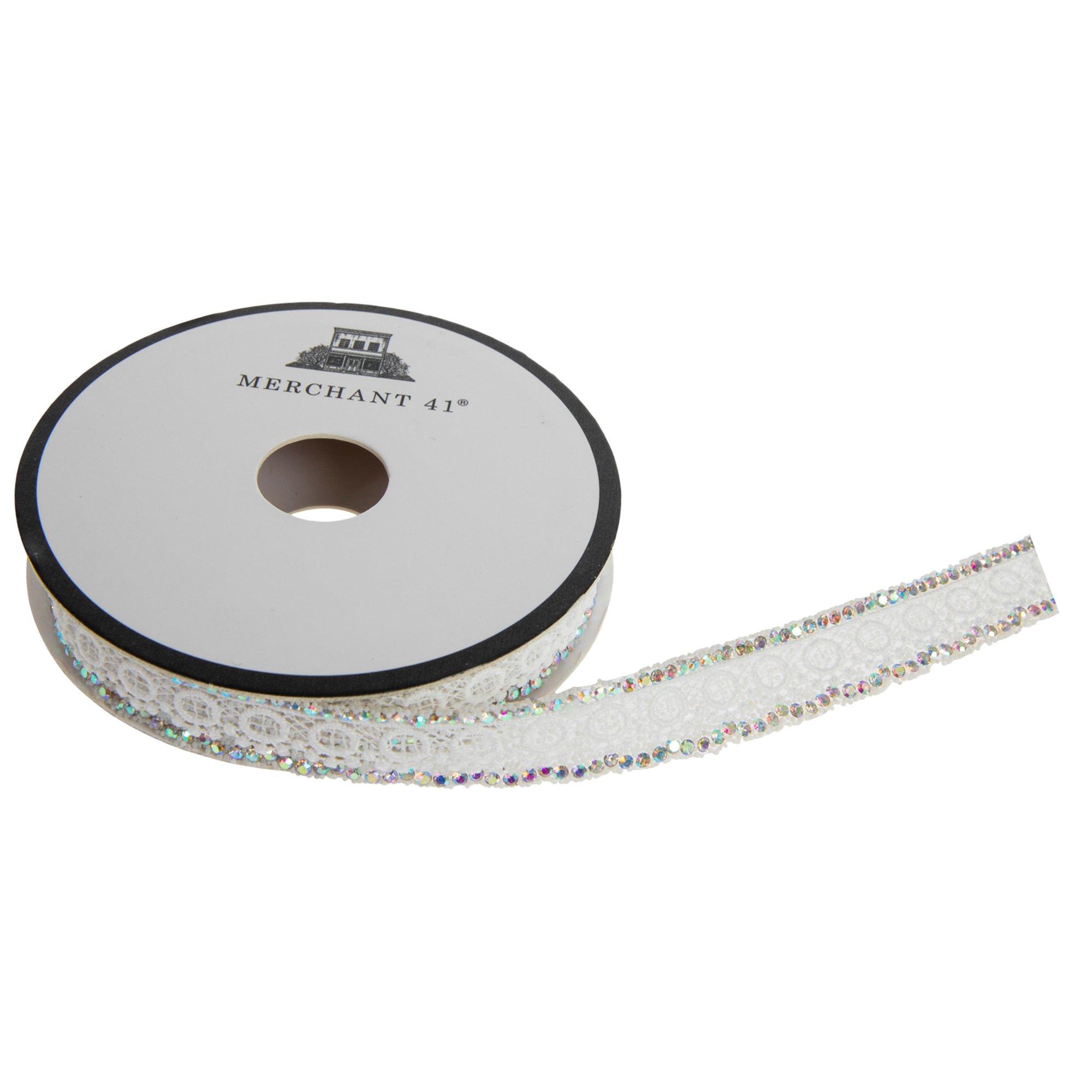 White Lace & Rhinestones IronOn Trim 1/2" Hobby Lobby 2226777