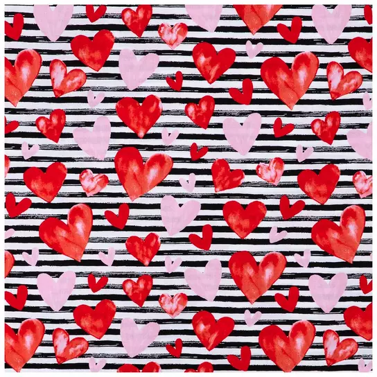 Pink Conversation Hearts Checkered Fabric By The Yard