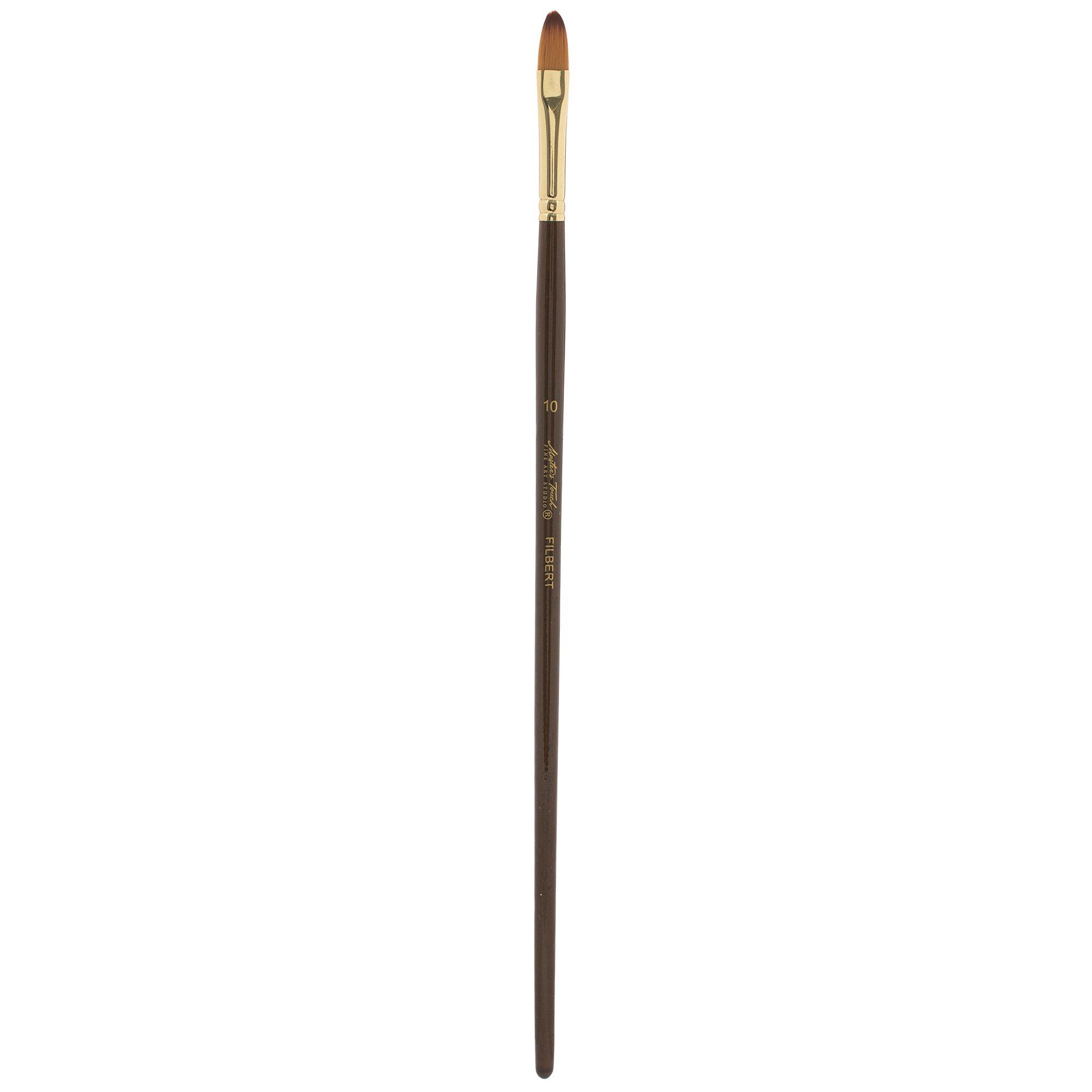 Gold Taklon Filbert Paint Brush 10 size view 1