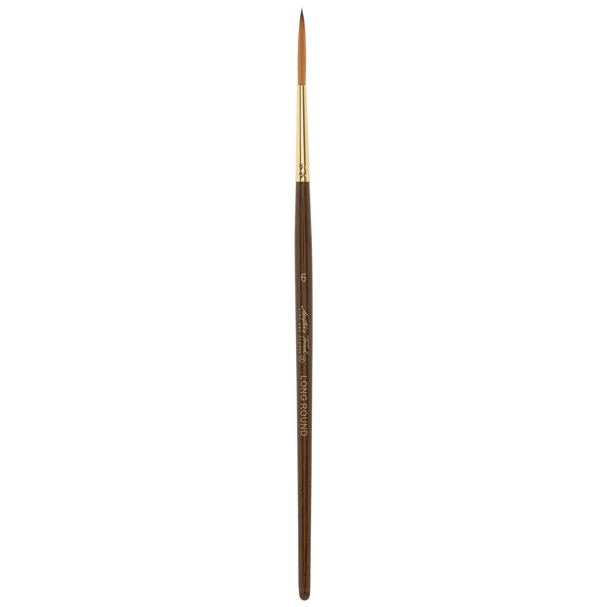 Gold Taklon Long Round Paint Brush Hobby Lobby 2233997