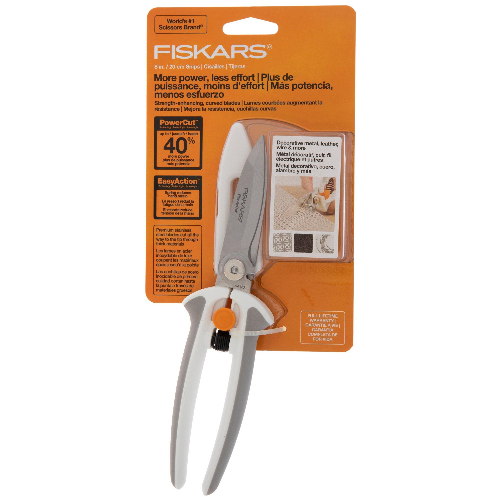 Fiskars PowerCut Easy Action Snips Scissors 8" Hobby Lobby 2234318
