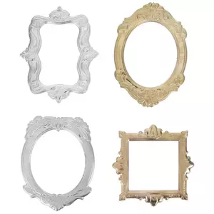 Gold & Silver Ornate Frame Puffy Stickers