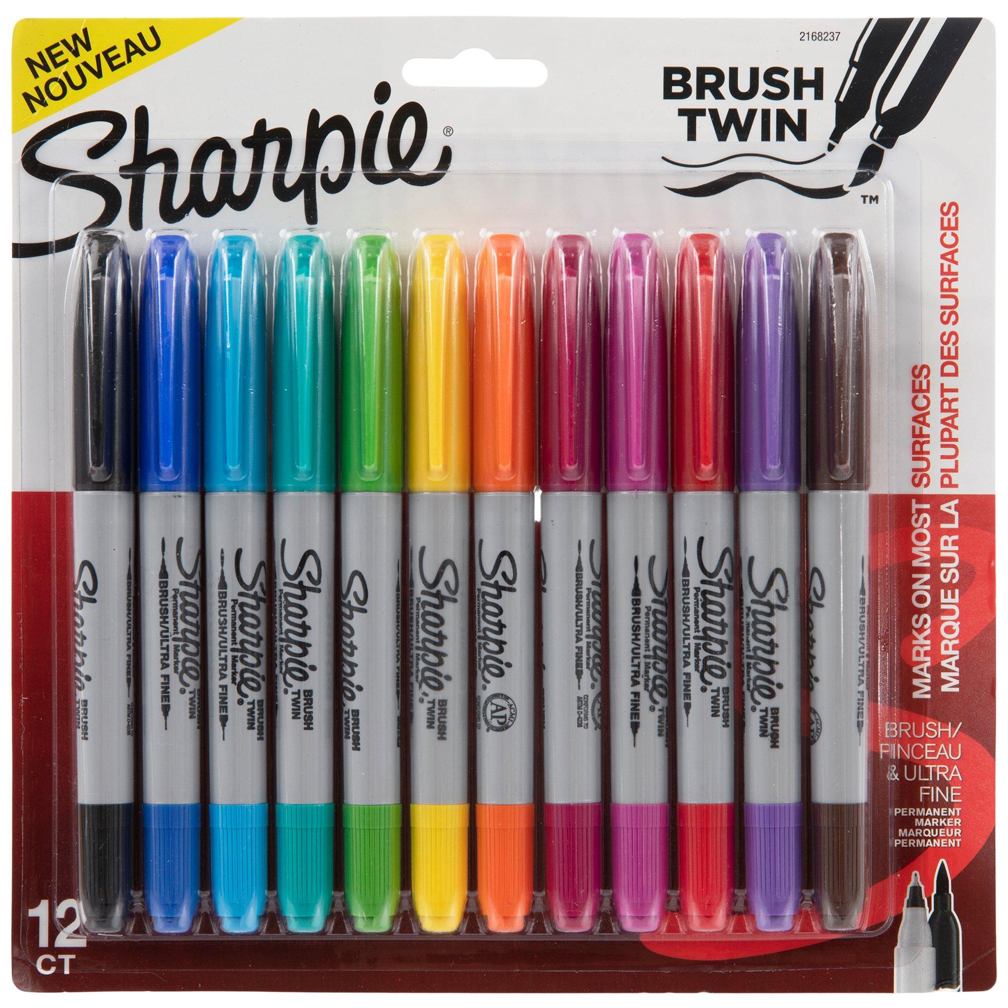 Sharpie Brush Twin Tip Markers - 12 Piece Set