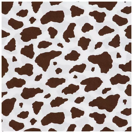 Brown Cow Print Cotton Calico Fabric, Hobby Lobby