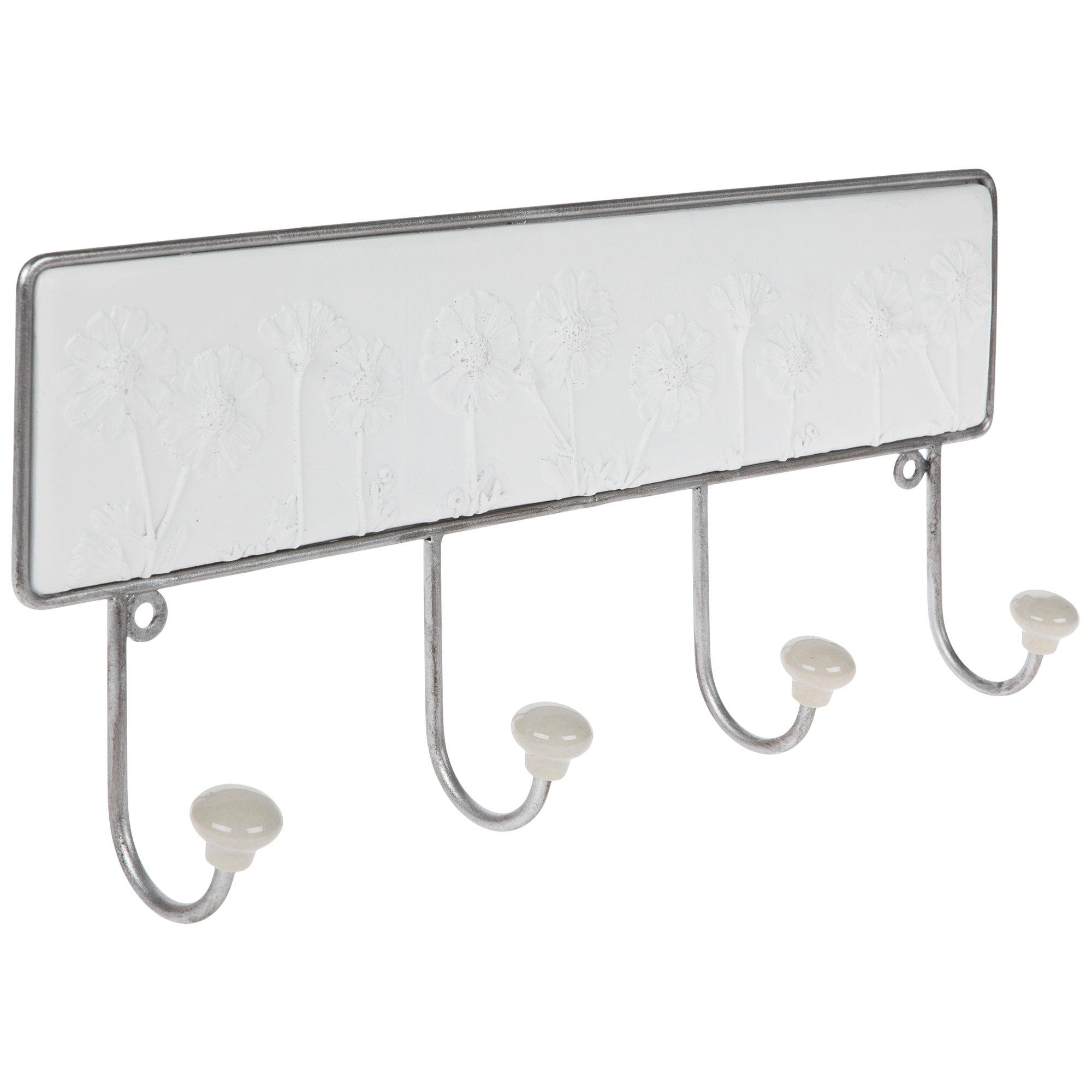 White Floral Wall Decor With Hooks Hobby Lobby 2239234