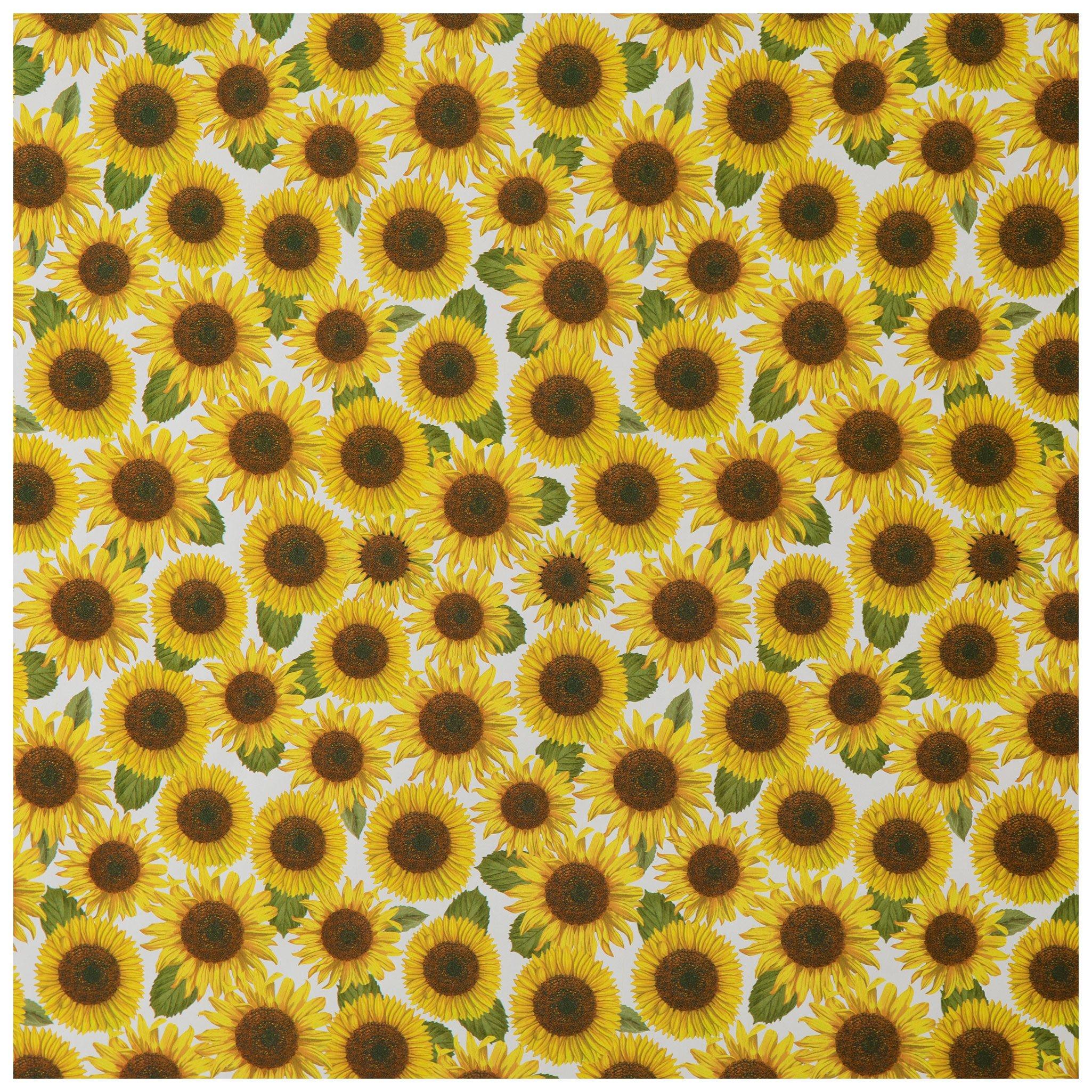 Floral Wrapping Paper - Sunflowers Gift Wrapping Paper - Blue