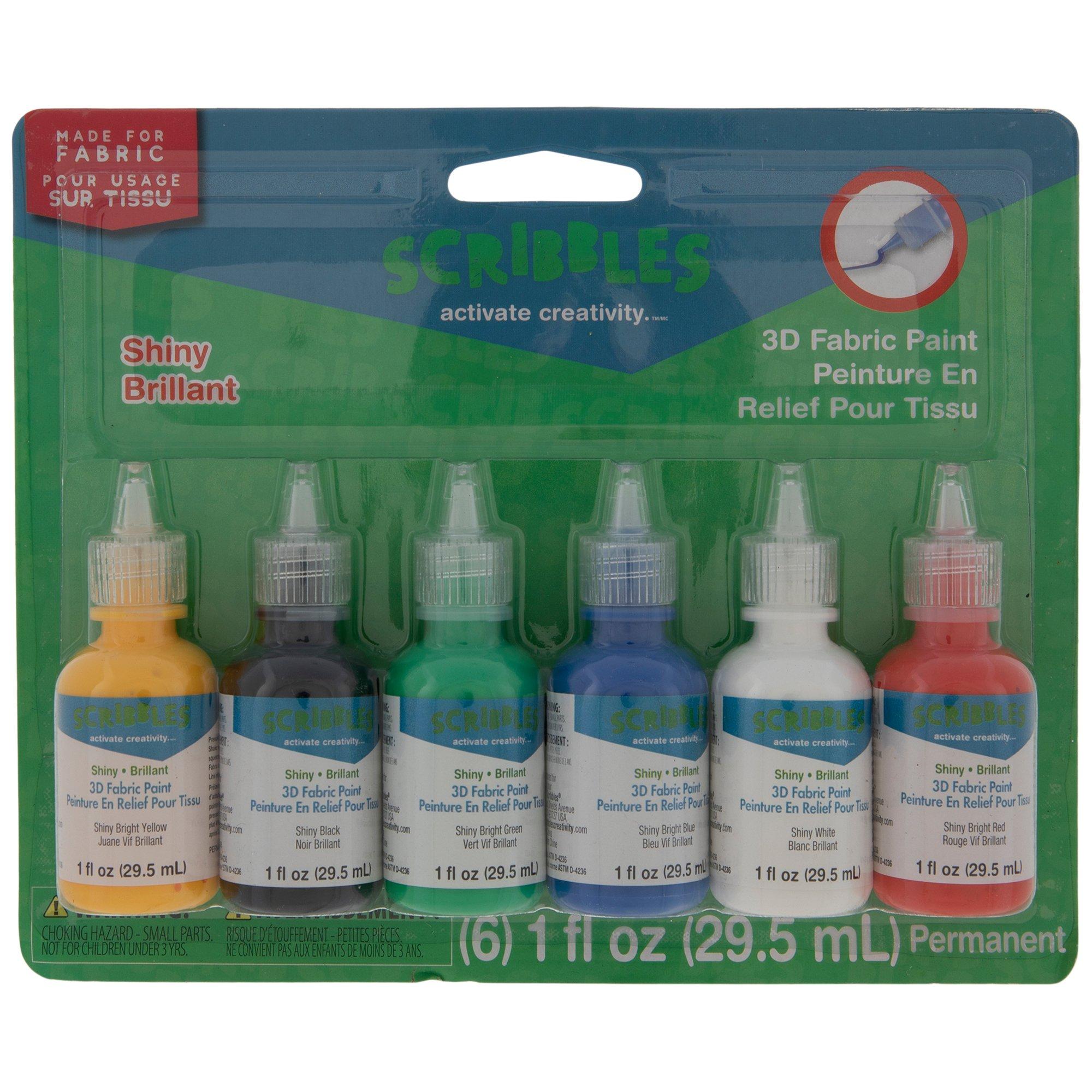 Scribbles 3D Fabric Paint Set 6 Piece Set Hobby Lobby 224030
