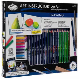 175 Piece Deluxe Art Supplies, Art Set with 2 A4 Drawing Pads, 24 Cherry