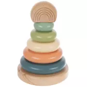 Rainbow Wood Ring Stacking Toy